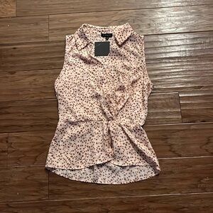 Pleione Pink Abstract Animal Blouse Size XS